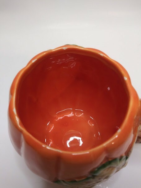 Vintage Pumpkin Ceramic Mug Planter