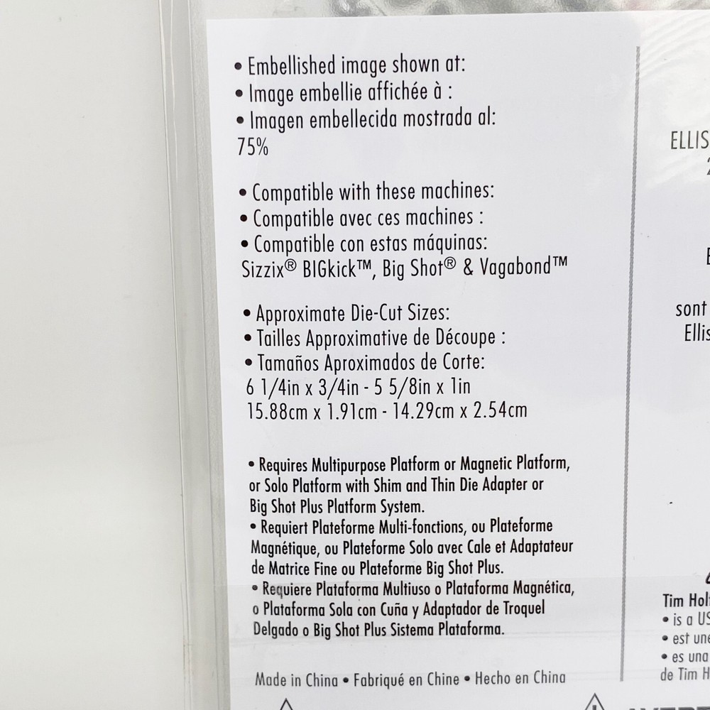 Sizzix Thinlits Tim Holtz Crochet 2 Winter Pattern Cutting Dies 664413 NEW