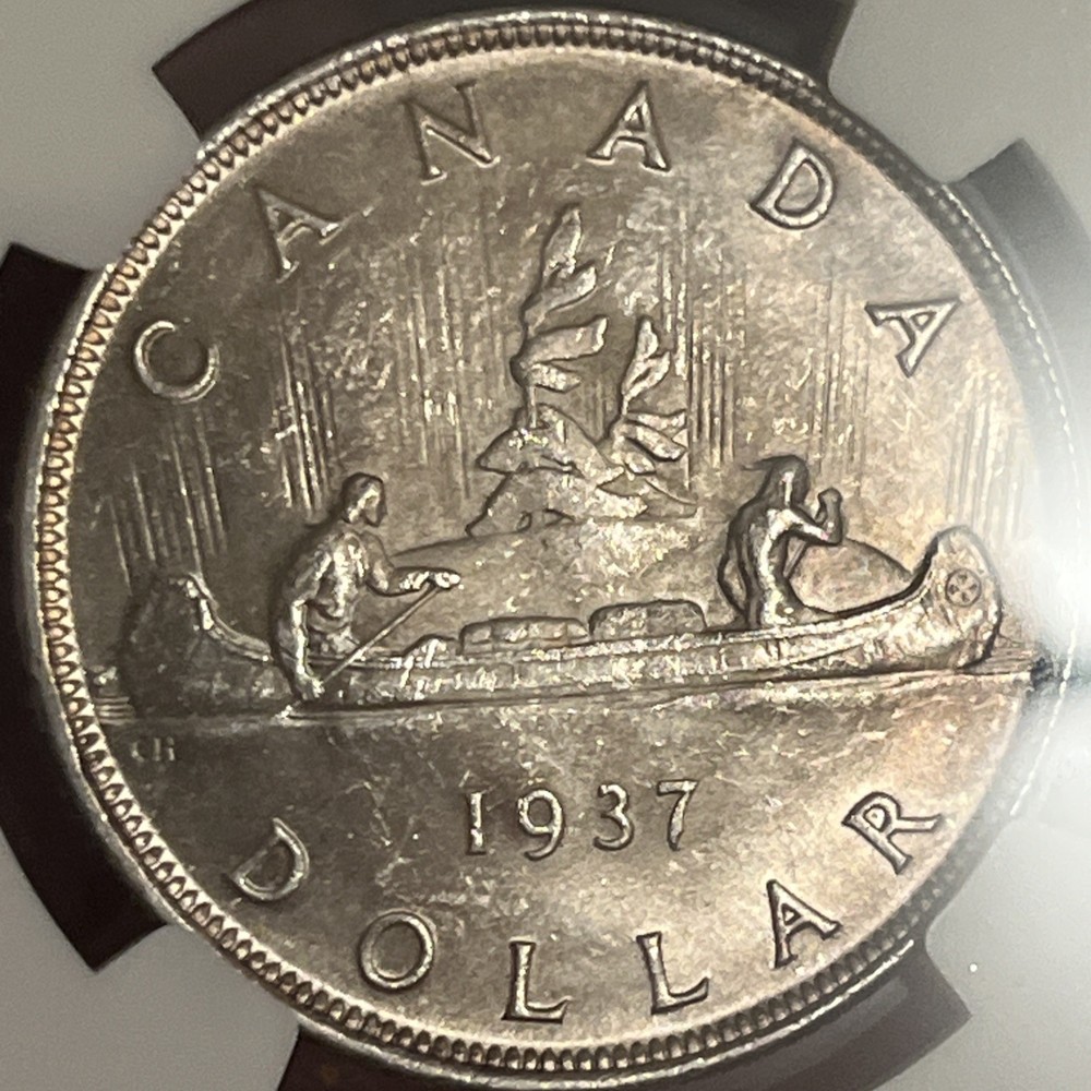 1937 Canada Silver Dollar $1 George VI Uncirculated NGC MS62