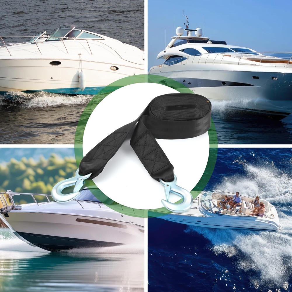 Bememo 2 Pack 2"x20' Boat Trailer Winch Strap w/ Double Hook 9642019