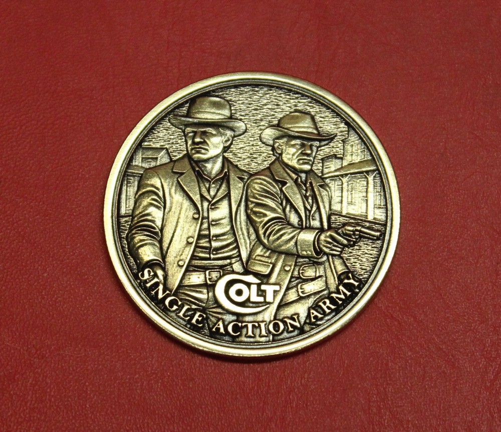 Colt Firearms Single Action Army Brass Display Case Medallion