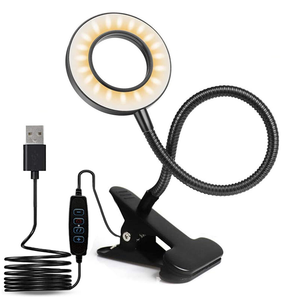 LED Clip On Desk Lamp Flexible Arm USB Dimmable Study Reading Table Light NEW