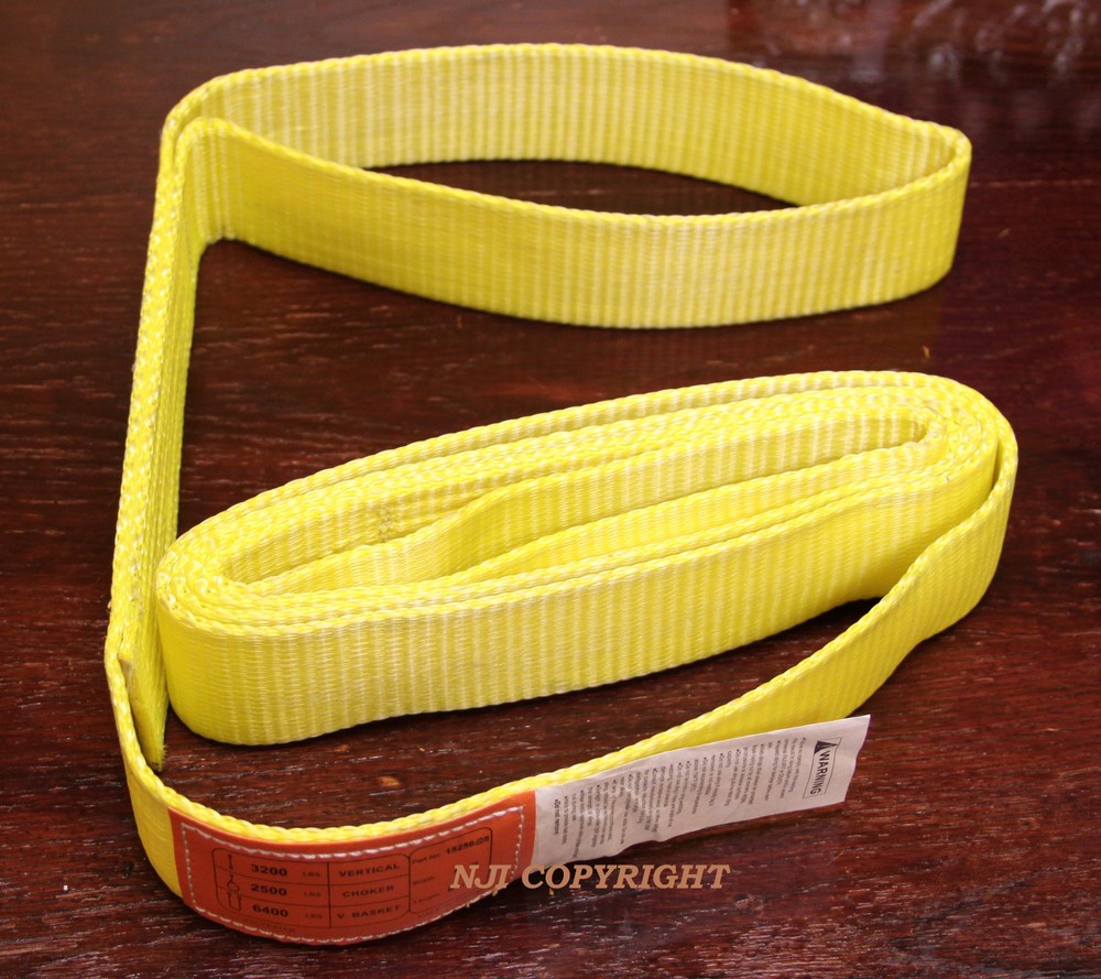 EE1-902 x 14ft Polyester Web Lifting Sling 2" x 14' Lifting Tow Strap eye to eye