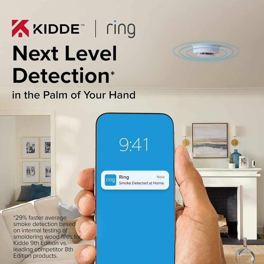Kidde Smart Smoke and Carbon Monoxide Detector, Ring App Enabled