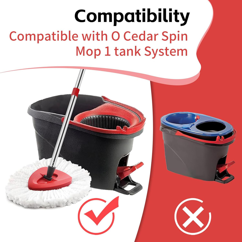 Spin Mop Replace Head, Base, Handle Compatible with O Cedar Easywring Microfiber