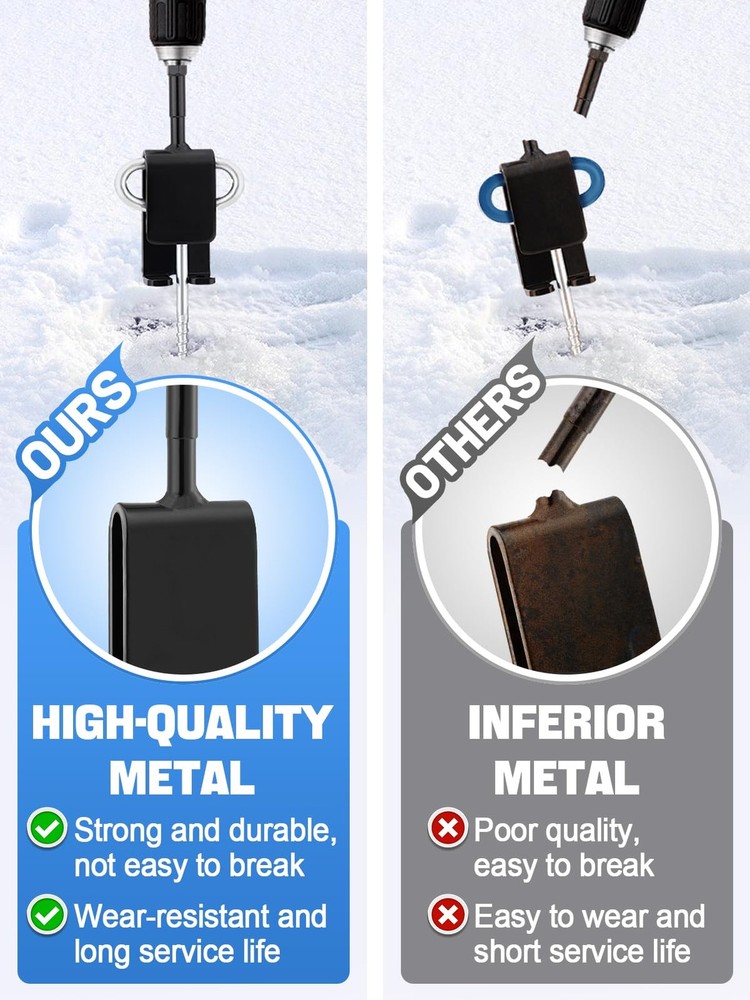 MADHOLLY Universal Ice Anchor Tool- Power Drill Adapter black
