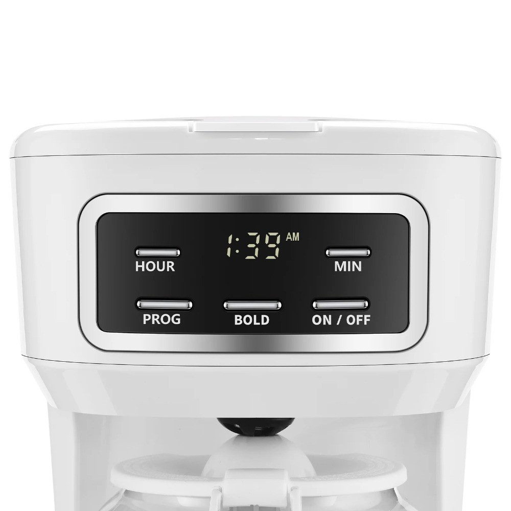 Finish 12-Cup Programmable Coffee Maker, White