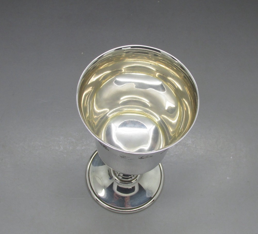 LTD EDITION SOLID STERLING SILVER CANTERBURY CATHEDRAL GOBLET 148g BIRM 1975