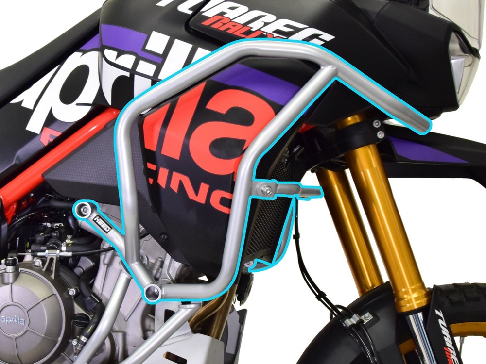 Crash bars HEED for Aprilia Tuareg 660  Rally - upper, silver