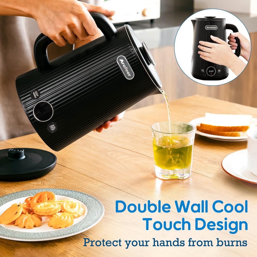 ® 1.7L(57oz) Large Kettle Temperature Control, 7+Cups Tea Kettle for Coffee&T...