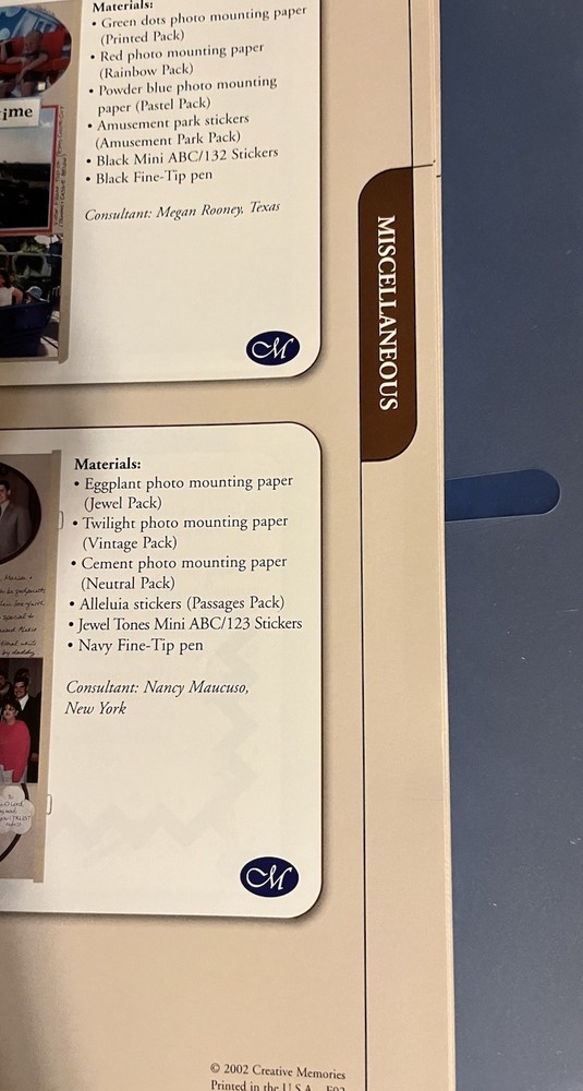 Creative Memories Page Patterns In Binders Start Smart Booklet Scrapbook