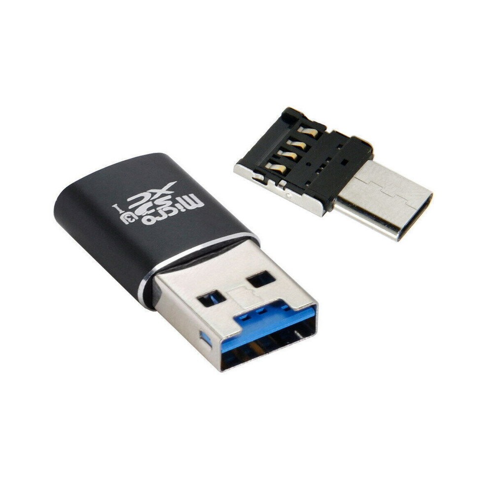 CY USB 3.0 to Micro SD SDXC TF Card Reader with Micro Type-C USB-C OTG Adapter