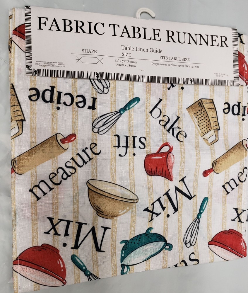 Fabric Printed Table Runner (13" x 72"), BAKING TOOLS by BH