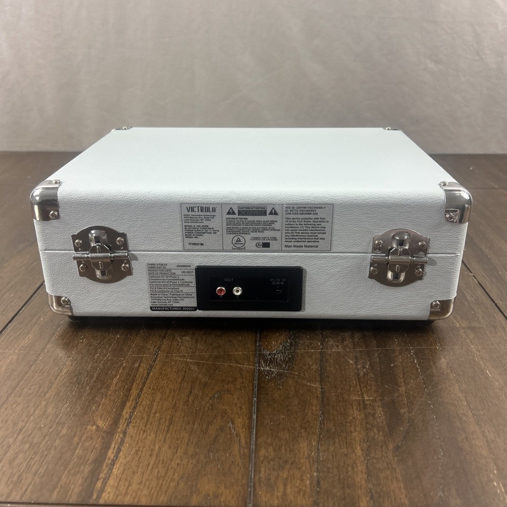 Victrola Journey+ Bluetooth Record Player Suitcase Blue Open Box Tested Working