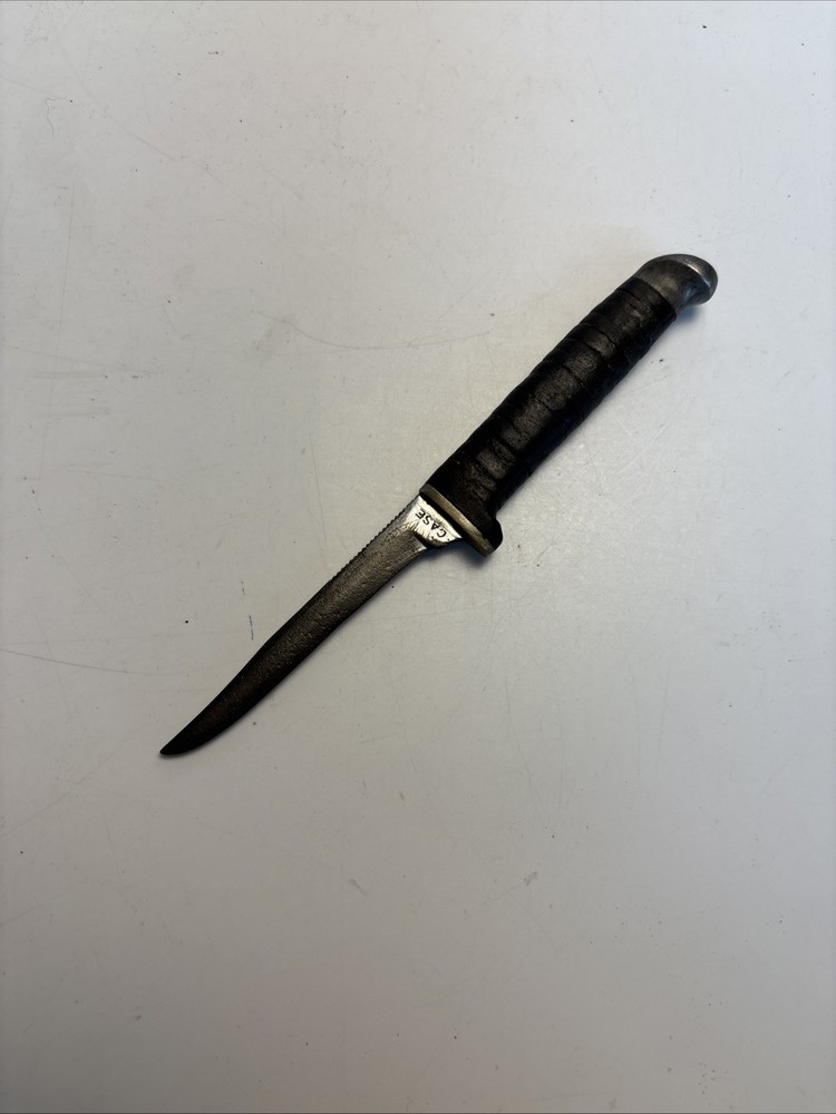 Case Fixed Blade Knife Stacked Leather Handle 6” USA