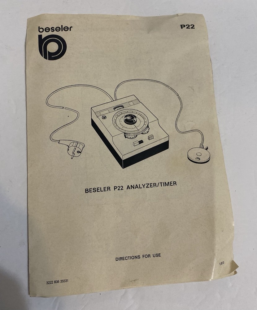 BESELER ANALYZER P22 WITH INSTRUCTION AND ORIGINAL BOX NOT TESTED READ!