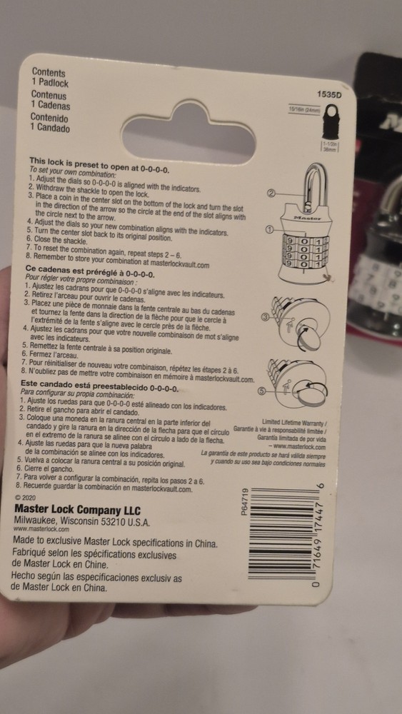 2 Master Locks 1535D | Customizable Combination Padlocks New