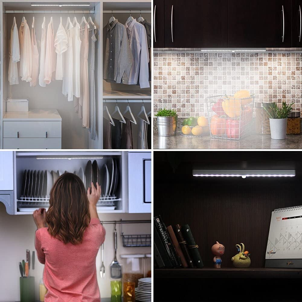 Battery-Powered Wireless Motion Sensor LED Light For Closet Cabinet Kitchen