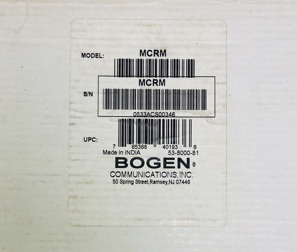 BOGEN MCRM MC2000 RELAY MODULE FOR RACK