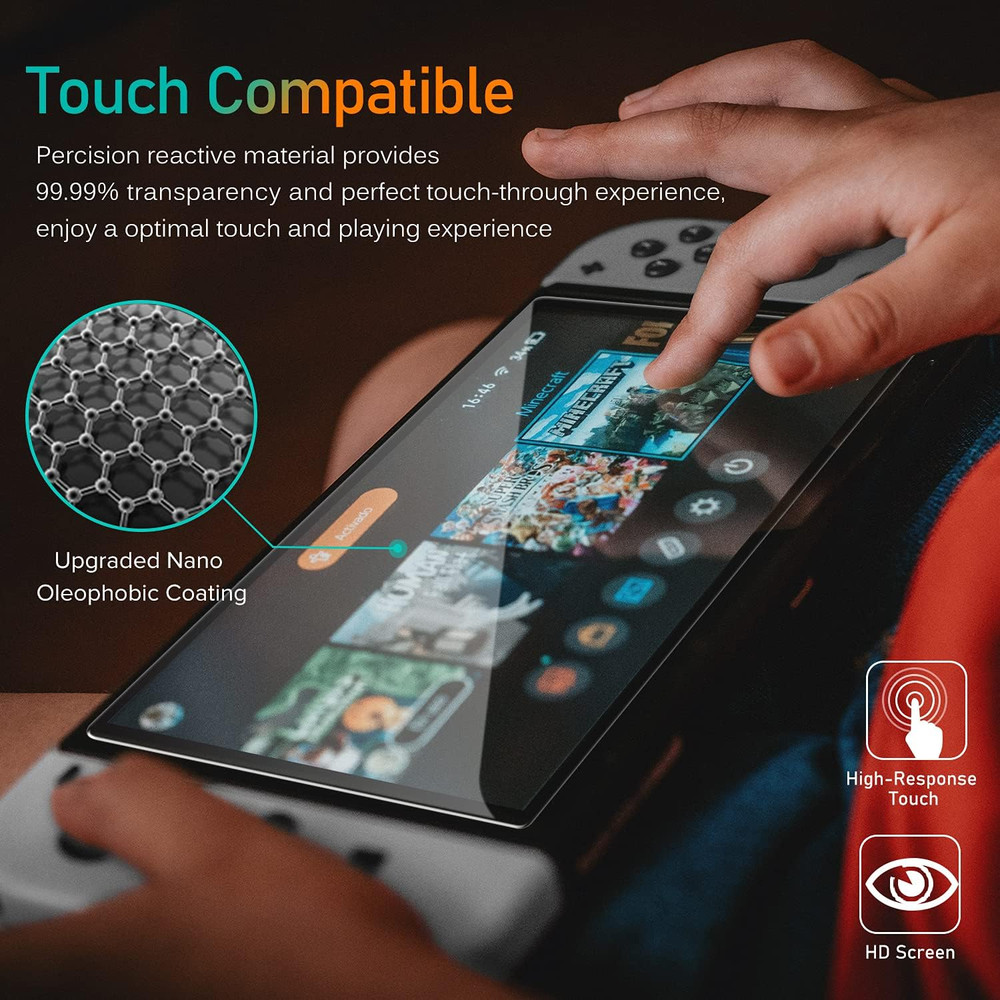 Ivoler 4-Pack Tempered Glass Screen Protector Designed for Nintendo Switch OLED