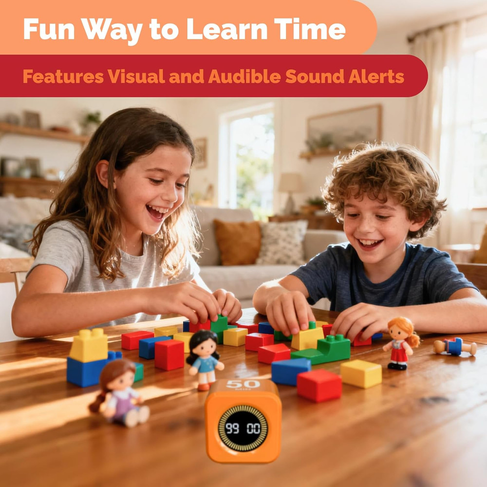 Pomodoro Cube Timer Productivity Visual Timer - 5/10/30/60 Min Rotating Countdow