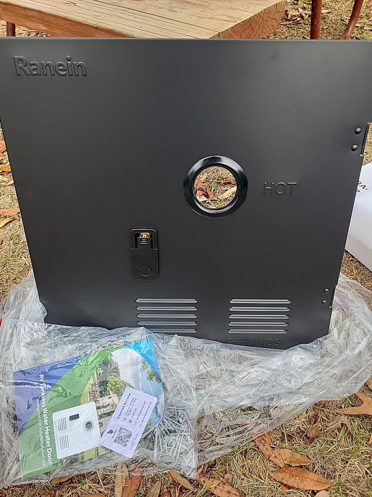 Ranein 18"x18" RV Tankless Water Heater Door Kit (Black) Model# RA65-1818