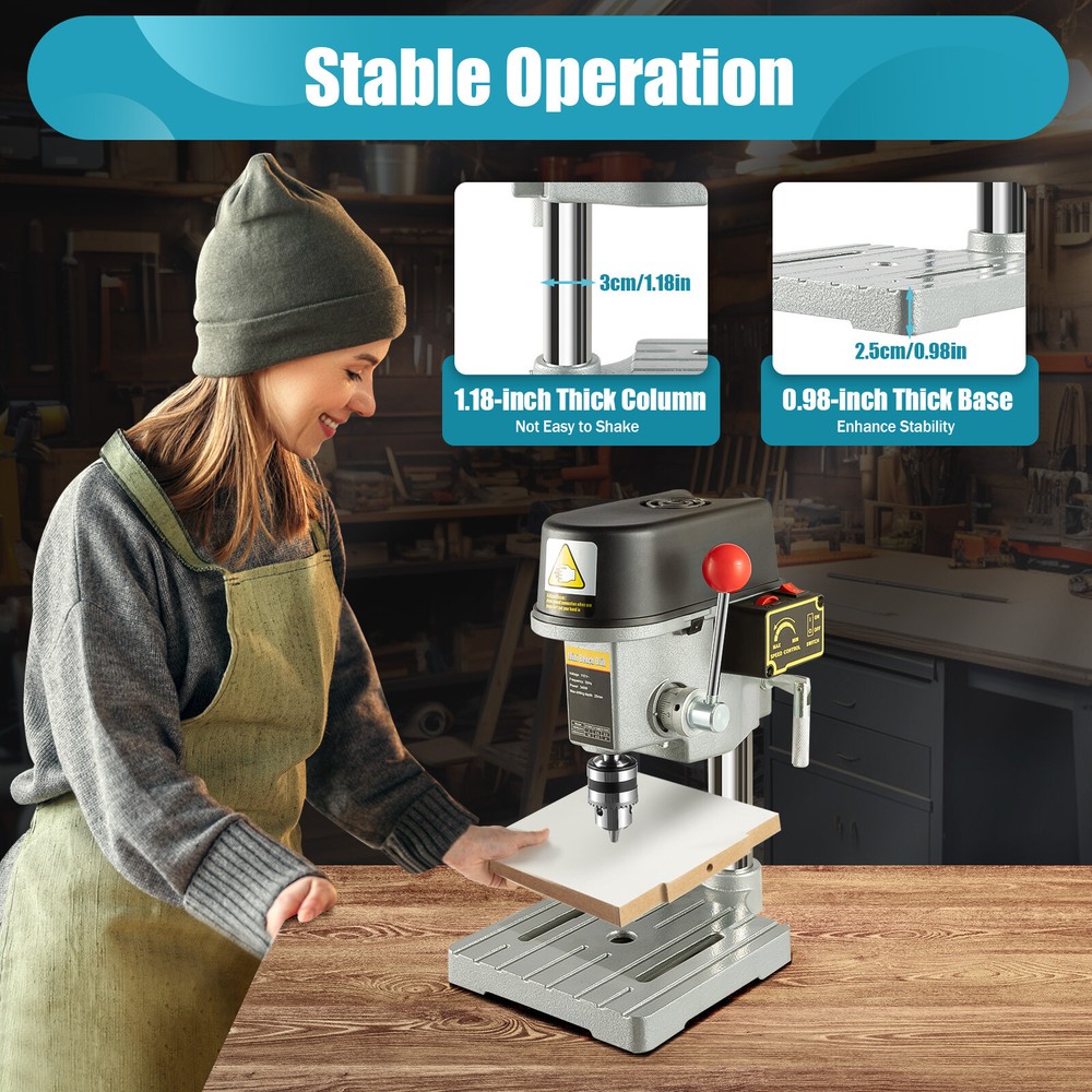 Bench Drill Press Stand 340W Mini Electric Bench Drilling Machine Drill Chuck US