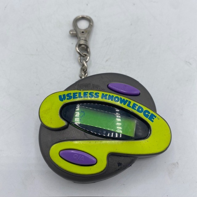 Useless Knowledge 1997 Mattel Handheld Game Informational Keychain