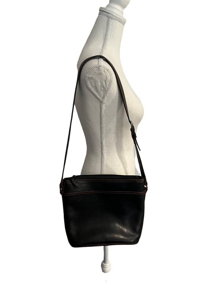 VTG Brighton Leather Shoulder Bag w/Adjustable Strap