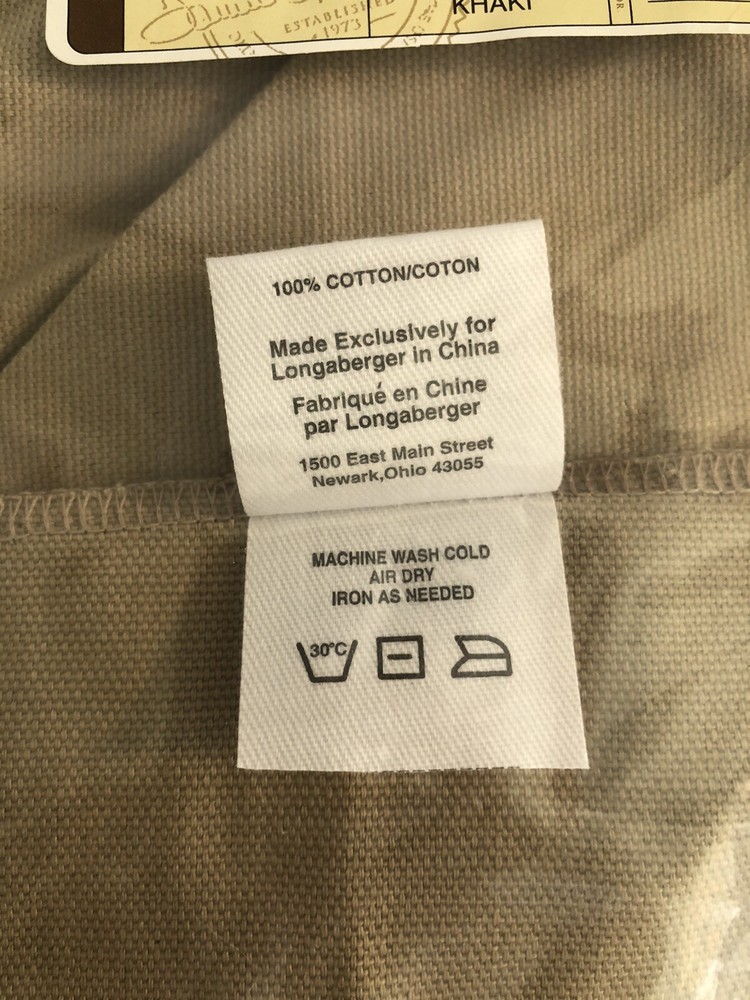 (2) Longaberger Catalog Basket Liners - Khaki - New