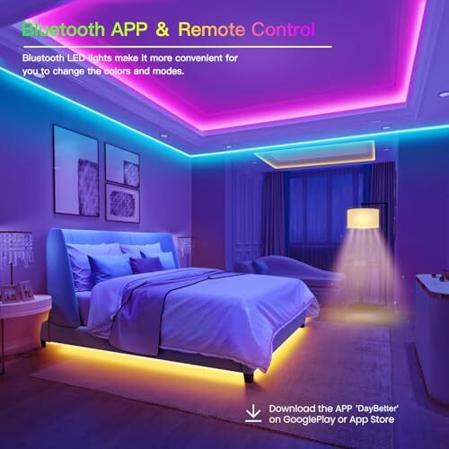 LED Strip Lights,Rope Lights,Bluetooth APP Control,Color Changing Light 100 FT