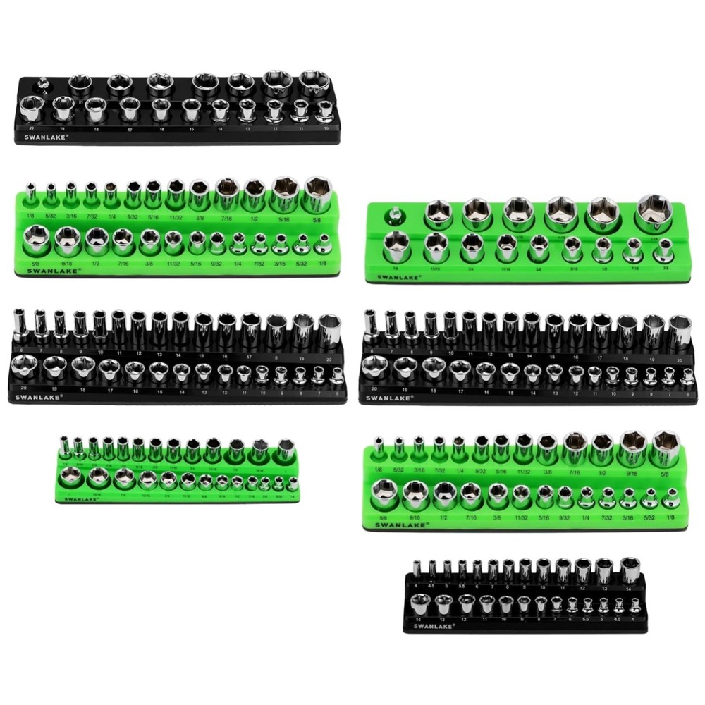 Magnetic Socket Organizer 8PCS Set - Durable Storage Trays