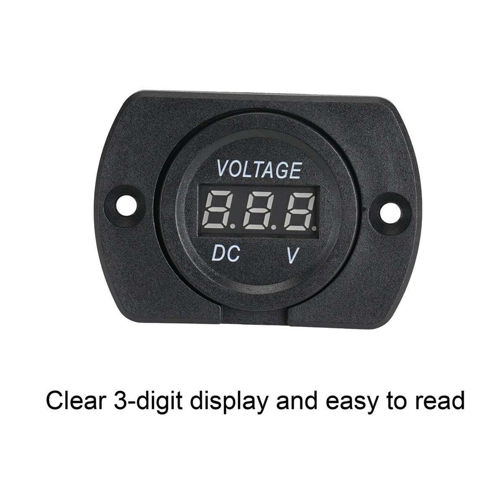 Volt Gauge Meter Voltage LED Digital Display DC 12V-24V Car Panel Voltmeter