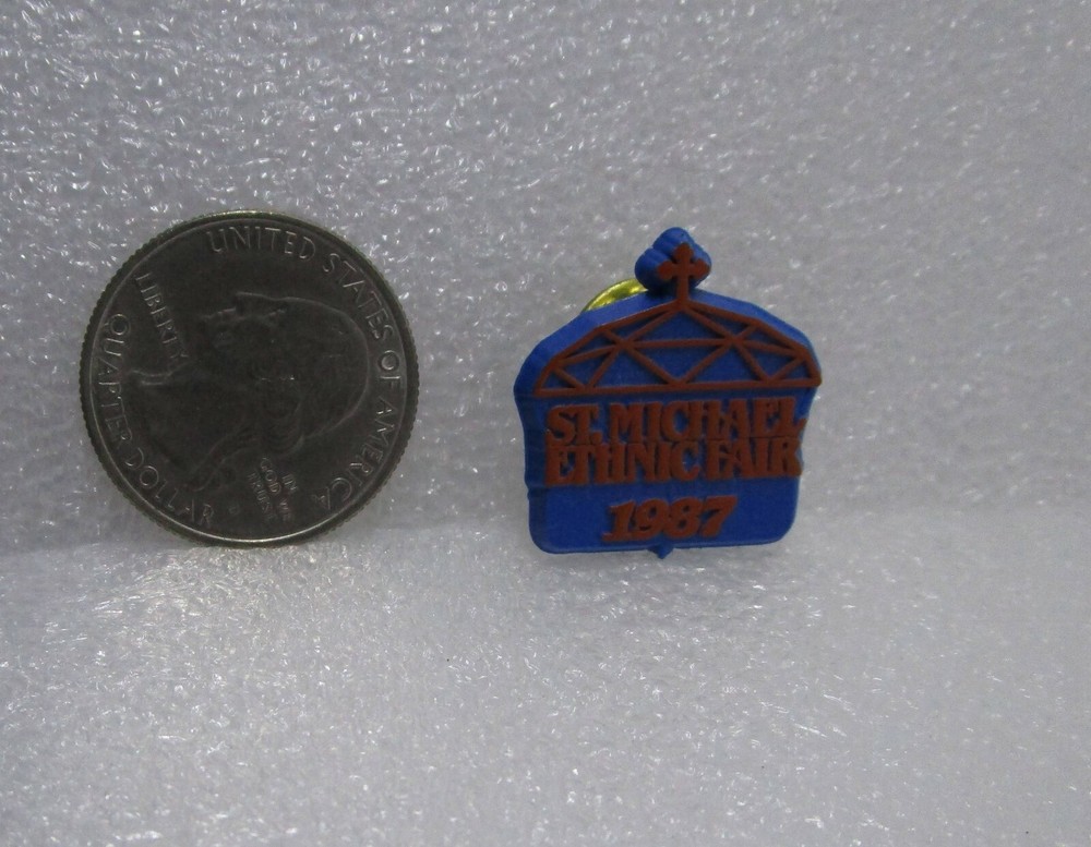 1987 St Michael Ethnic Fair Plastic Pin
