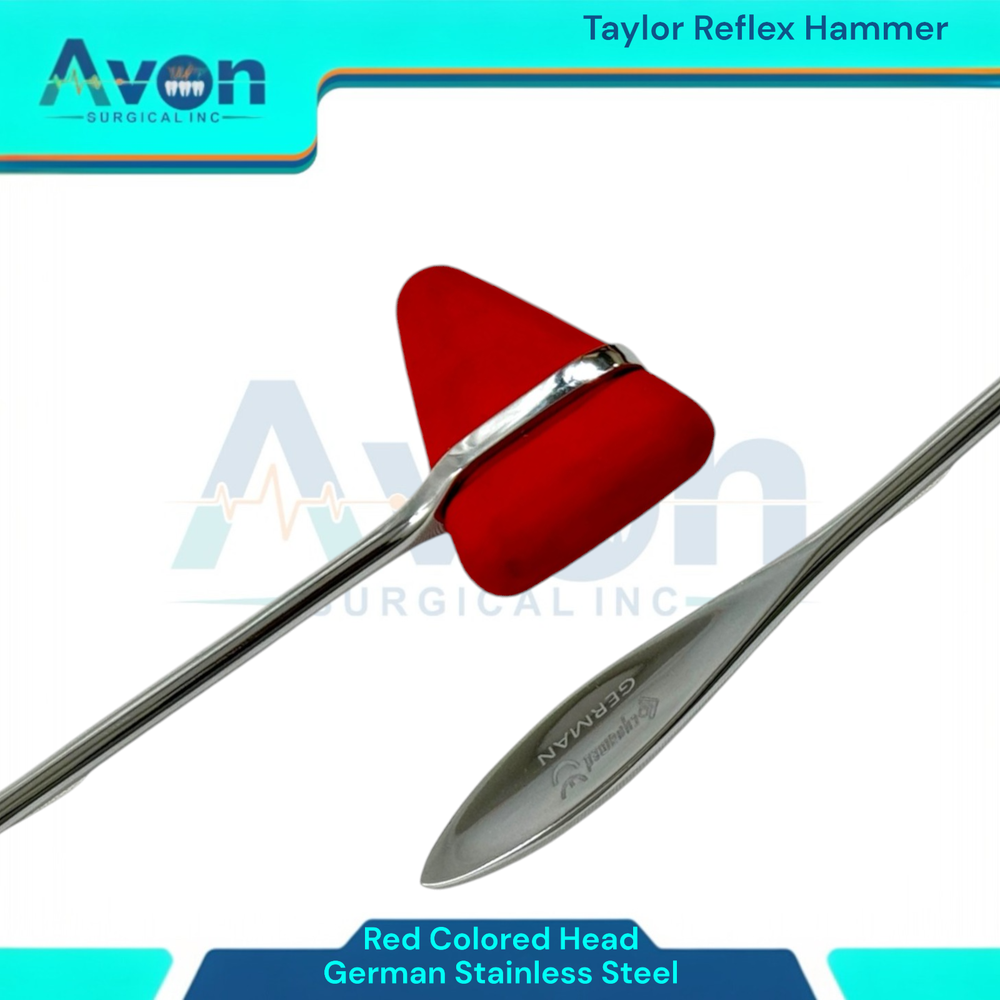 1pc Reflex Testing Taylor Percussion Hammer, Red, Stainless Steel Handle