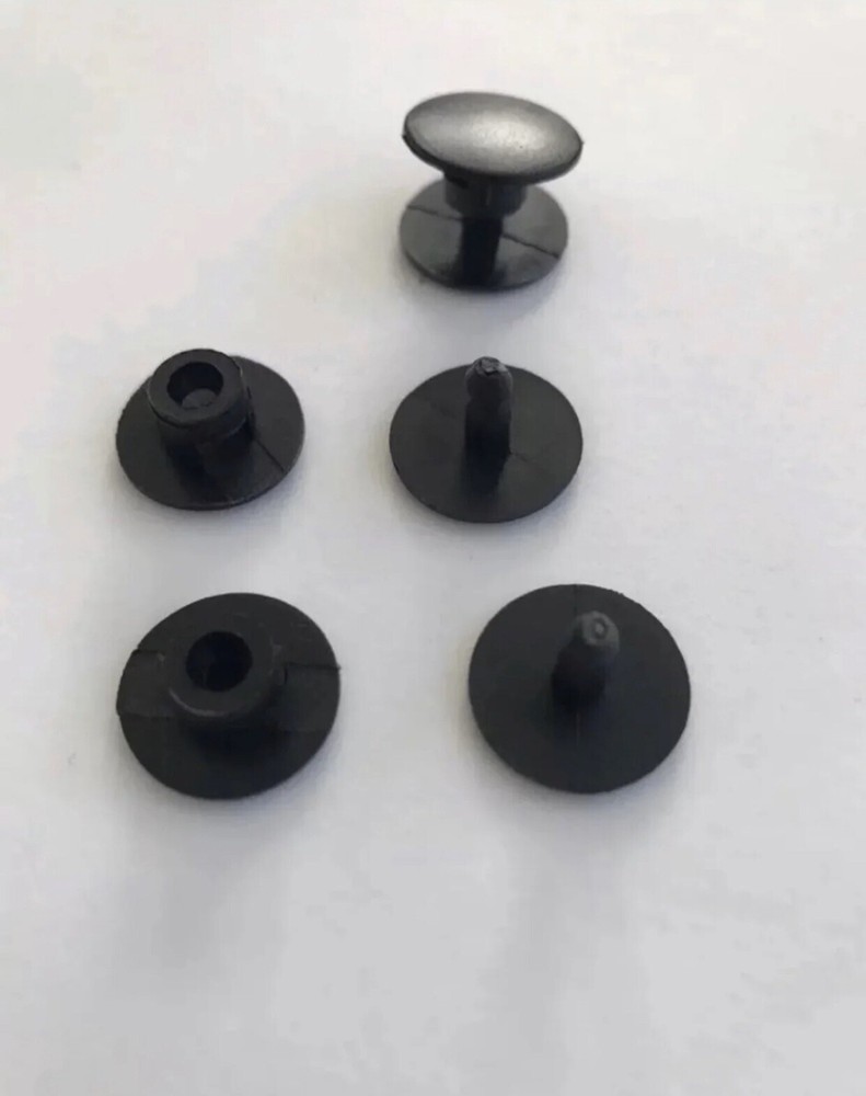 2 SOLID BLACK MATTE RIVETS, BUTTON REPLACEMENT FITS CROCS FAST USA SHIP