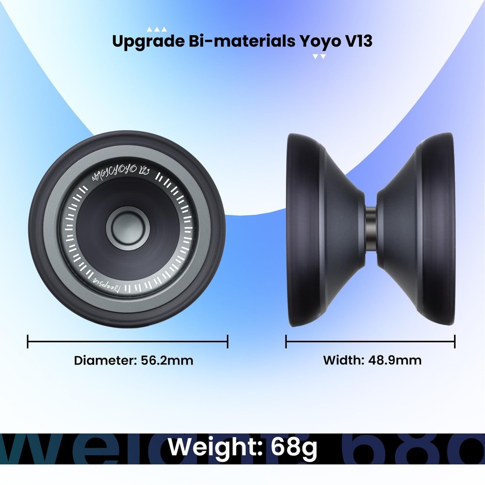 Bi-Material Yoyo for Kids 8-12, Responsive Unresponsive Tricks, 12 Strings