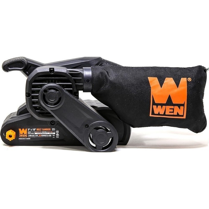 6.3A Variable Speed Belt Sander 80 Grit Lock On Switch Compact Design 6lb New