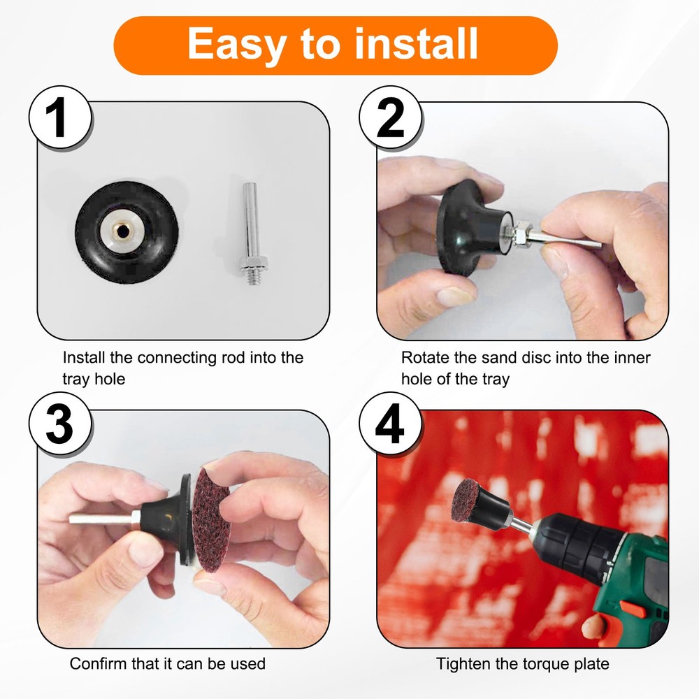 27pcs Quick Change Discs Set 2" Roll Lock Sanding Discs Medium with Disc Holder