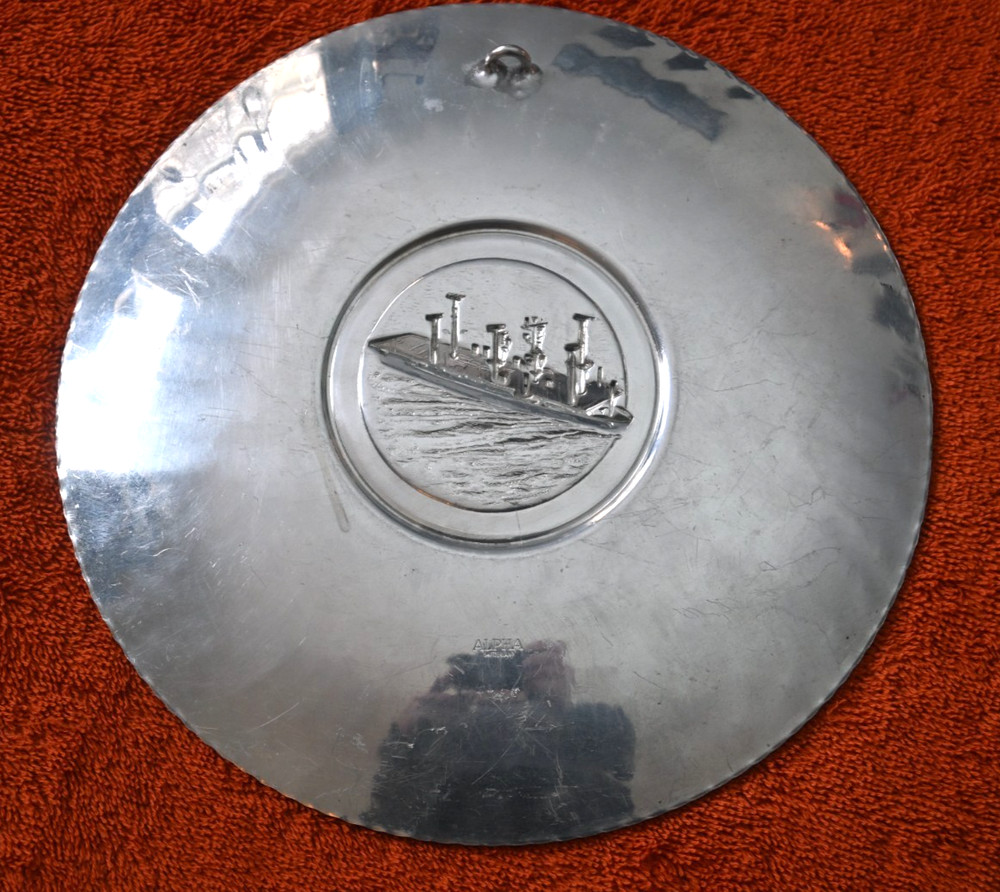 U.S. NAVY LIGHT CARRIER SHIP: USS WRIGHT CC-2 Aluminum Tray