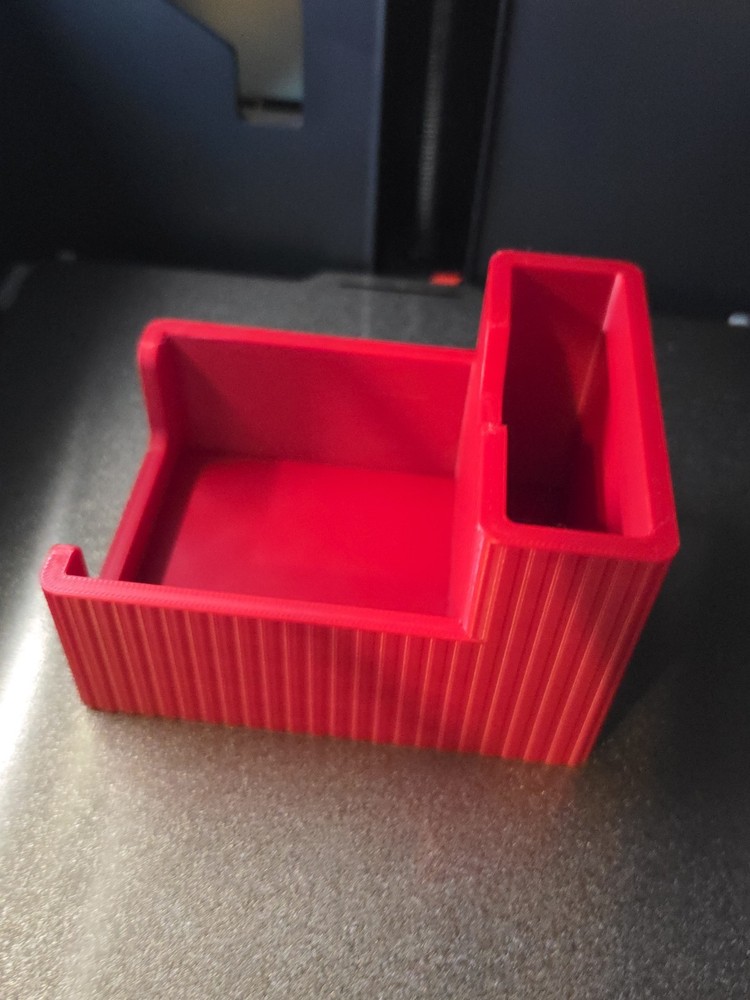 Red Plastic PLA Desktop Organizer with Pencil Holder
