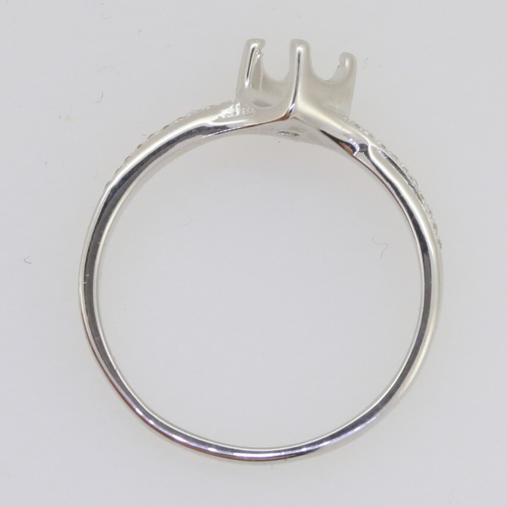 Sterling Silver Semi Mount Ring Setting Round RD 4x4mm Minimal Ring