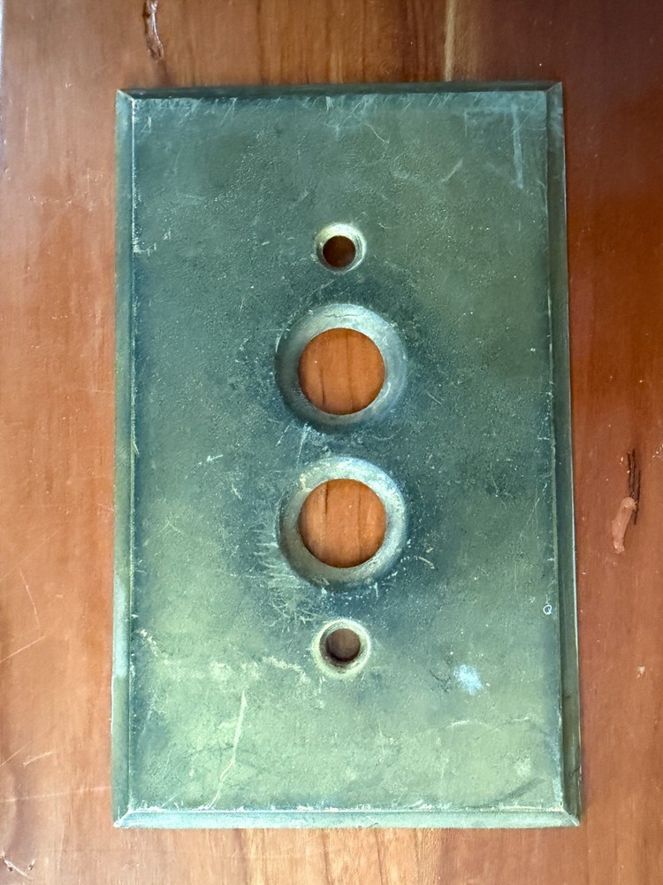 Vintage Brass Push Button Switch Plate
