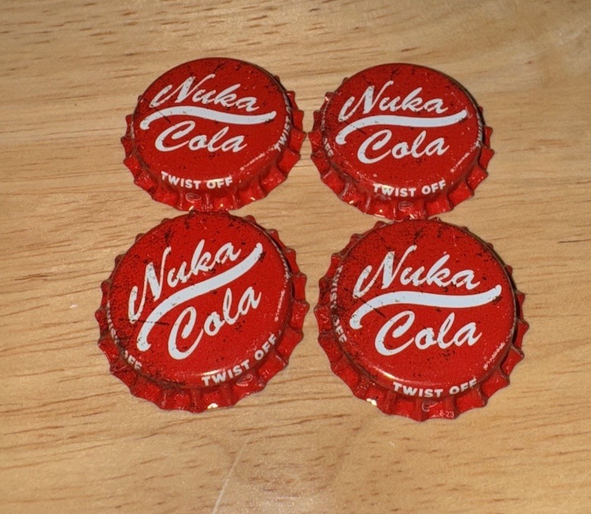 Fallout Nuka Cola Bottle Cap Red 4 Pieces Bundle