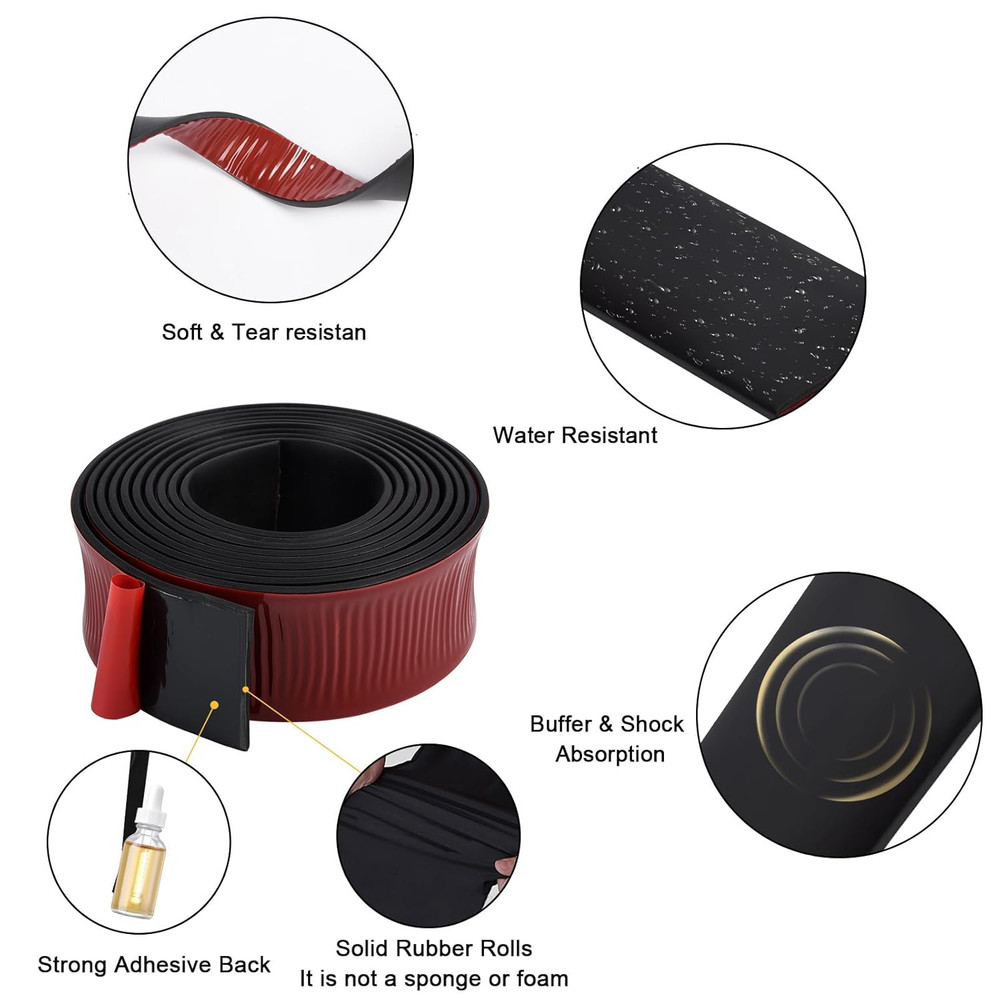 Neoprene Rubber Strips Self Adhesive Solid Rubber Sheets Rolls Strips for DIY...