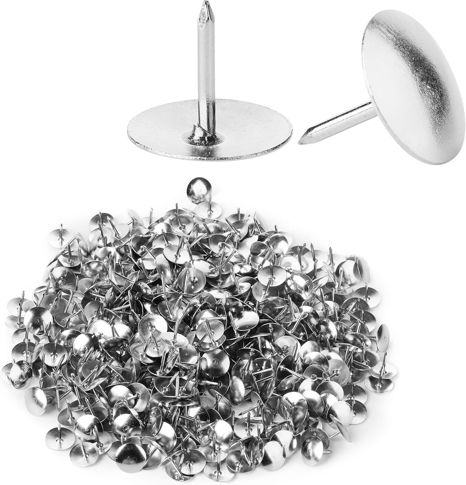 Durable 500-Pack Silver Thumb Tacks—Low-Profile Design for All Surfaces