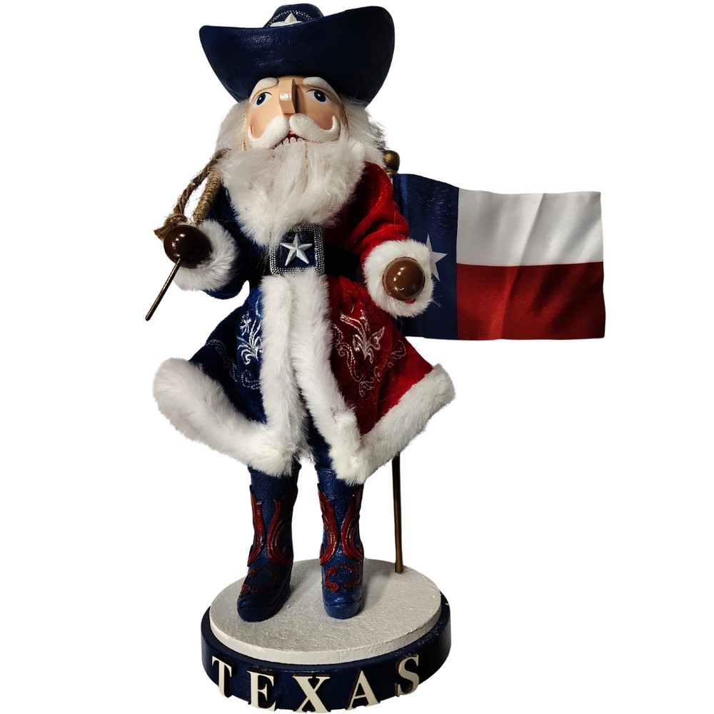 Texas Lonestar Santa Nutcracker 15 Inch