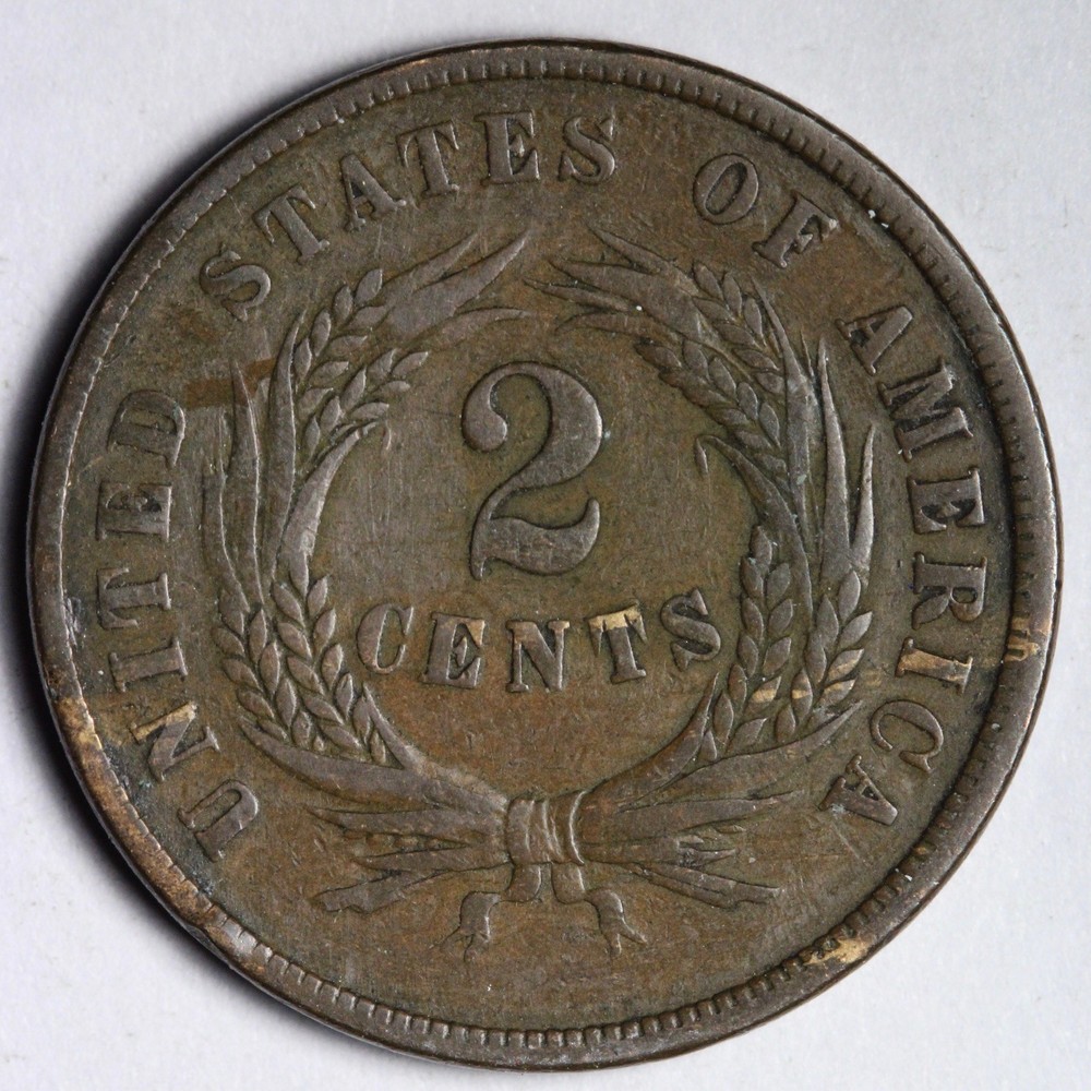 1864 Two Cent Piece VF E154 DYCN