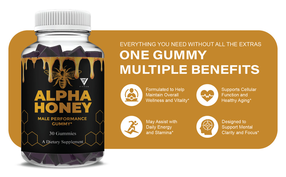 (2 Pack) Alpha Honey Performance Gummies, AlphaHoney Supplement (60 Gummies)