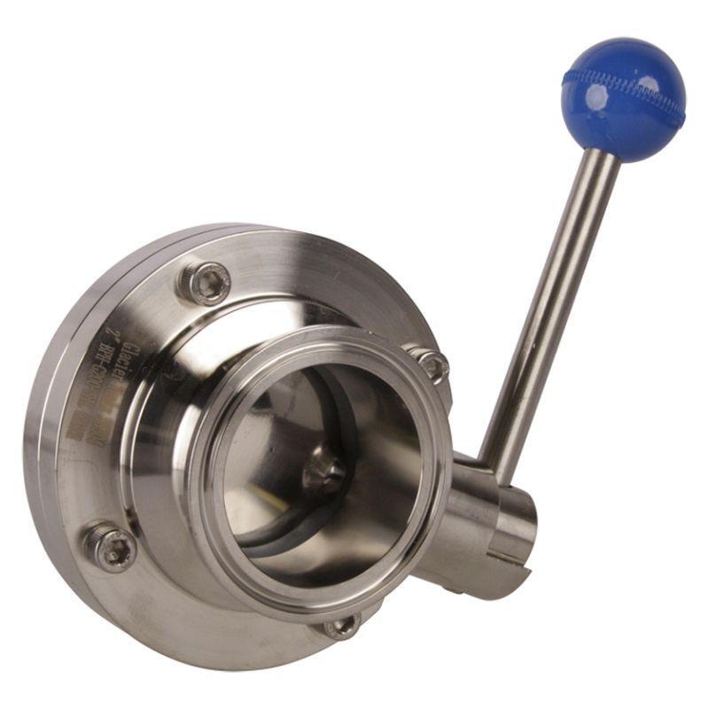 Sanitary Butterfly Valve | Tri Clamp 2 inch Pull Handle/Silicone Seat (3 Pack)
